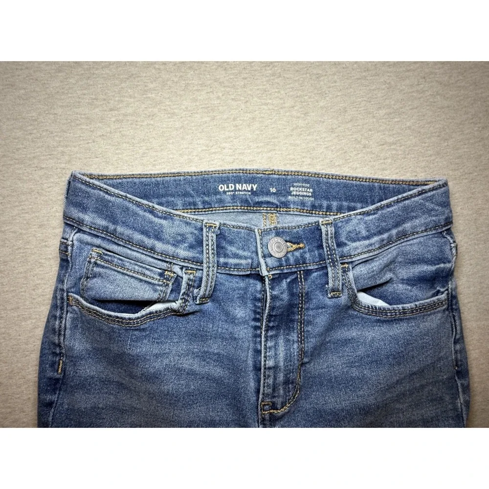 Old Navy kids rockstar jeggings. medium wash blue jean. size 10